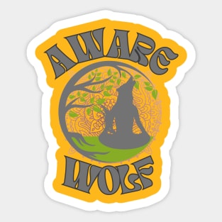 Aware Wolf Sticker